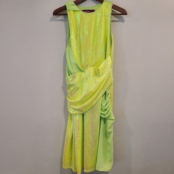 Sies Marjan Quincy Neon Sequin Wrap Dress - Picture 8 of 11